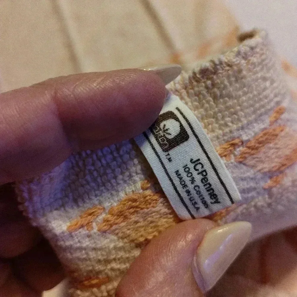 vintage JCPenney Orange bath towels set